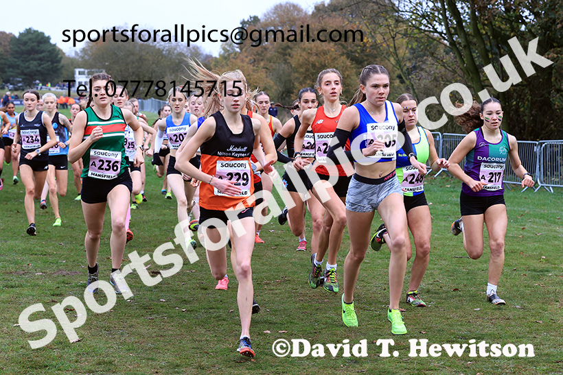 Junior Womens 2024 National Cross Country Relays, Berry Hill Park, Mansfield.   Photo: David T. Hewitson/Sports for All Pics